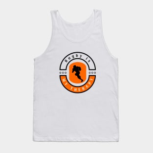 Rugby is my therapy funny motivational design Tank Top